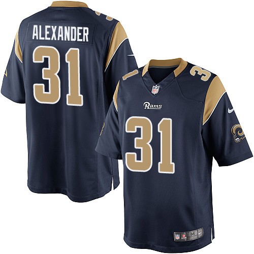 Men's Limited Mo Alexander Nike Jersey Navy Blue Home - #31 NFL Los Angeles Rams